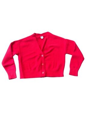 a new day cardigan crop cropped V neck Red Small